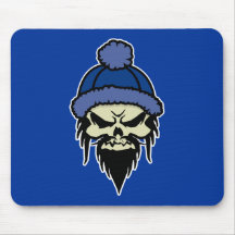 Cráneo del patinador Mousepad (azul) Tapetes De Ratón