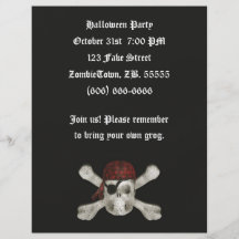 Cráneo del pirata - aviador de Halloween Flyer Personalizado