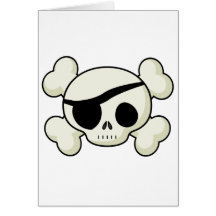 Cráneo del pirata felicitaciones