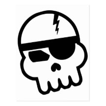 Cráneo del pirata informático del pirata postales