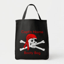 Cráneo del pirata y bolso del botín de los huesos bolsas de mano