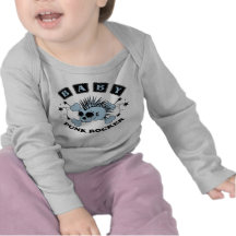 Cráneo del punky del bebé camisetas