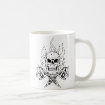 Cráneo del tatuaje tazas de café