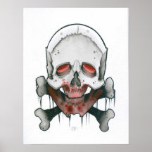 Cráneo del zombi poster