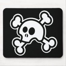 Cráneo (el negro) 'N deshuesa Mousepad Tapetes De Ratón