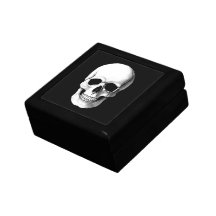 Cráneo en negro caja de recuerdo