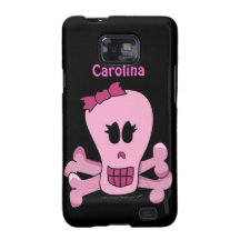Cráneo femenino punky rosado con el caso de encarg galaxy SII fundas