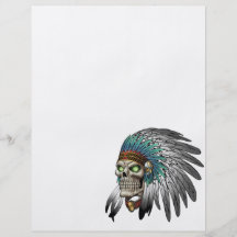 Cráneo gótico tribal indio del nativo americano tarjeton