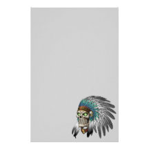 Cráneo gótico tribal indio del nativo americano papelería personalizada