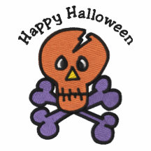 Cráneo lindo y bandera pirata de Halloween bordado