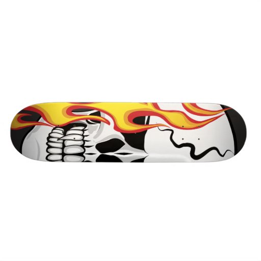 Cráneo llameante patines personalizados