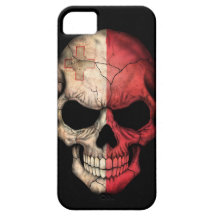 Cráneo maltés de la bandera en negro iPhone 5 Case-Mate coberturas