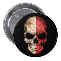 Cráneo maltés de la bandera en negro pin