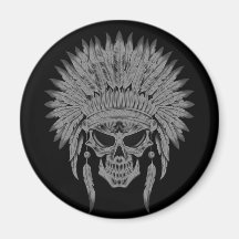 Cráneo nativo oscuro imán