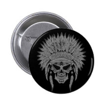 Cráneo nativo oscuro pin