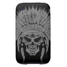 Cráneo nativo oscuro tough iPhone 3 protector