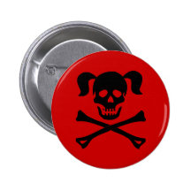 Cráneo negro y bandera pirata con las coletas pin