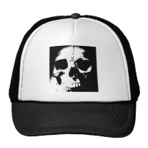Cráneo negro y blanco gorros bordados
