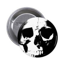 Cráneo negro y blanco pin