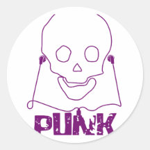 Cráneo punky - punk alternativo de la roca del Gru Pegatinas