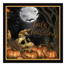 Cráneo, ratas e invitación del fiesta de Halloween