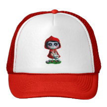 Cráneo rojo del azúcar de la capa con capucha gorras