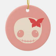 Cráneo rosado lindo adorno de navidad