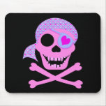 Cráneo rosado Mousepad del pirata Alfombrillas De Ratones