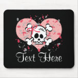 Cráneo rosado personalizado Mousepad del arco Alfombrilla De Ratón