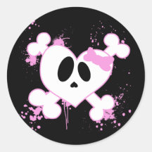 CRÁNEO ROSADO Y BLANCO DEL CORAZÓN ETIQUETAS  