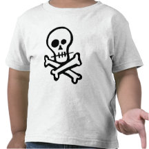 Cráneo simple y bandera pirata de B&W Camisetas