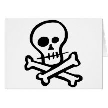 Cráneo simple y bandera pirata de B&W Felicitación