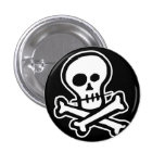 Cráneo simple y bandera pirata de B&W Pins