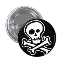 Cráneo simple y bandera pirata de B&W Pins