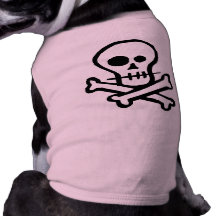 Cráneo simple y bandera pirata de B&W Camiseta De Perro