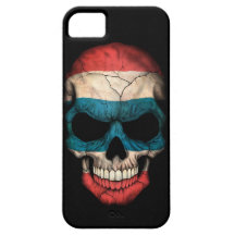 Cráneo tailandés de la bandera en negro iPhone 5 Case-Mate coberturas