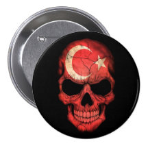 Cráneo turco de la bandera en negro pin