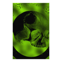 Cráneo verde papeleria