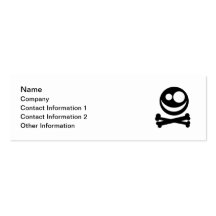 Cráneo y bandera pirata. Blanco y negro. Plantilla De Tarjeta De Visita