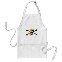 Cráneo y bandera pirata con el pañuelo delantal