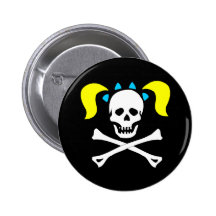 Cráneo y bandera pirata con las coletas pin