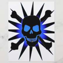 Cráneo y bandera pirata con Starburst Tarjeta Publicitaria