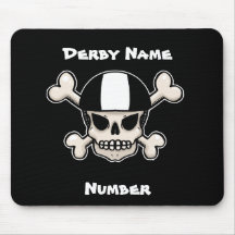 Cráneo y bandera pirata de Derby del rodillo adapt Alfombrilla De Ratón