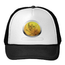 Cráneo y bandera pirata de la pelota de tenis gorro de camionero