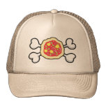 cráneo y bandera pirata de la pizza gorra