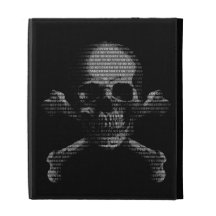 Cráneo y bandera pirata del pirata informático