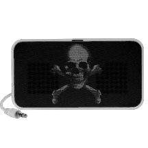 Cráneo y bandera pirata del pirata informático mp3 altavoz