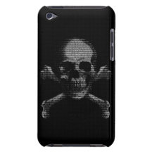 Cráneo y bandera pirata del pirata informático iPod Case-Mate cárcasas