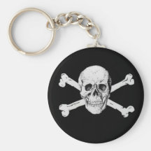 Cráneo y bandera pirata del pirata llaveros personalizados