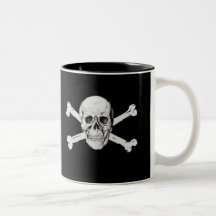 Cráneo y bandera pirata del pirata taza de café